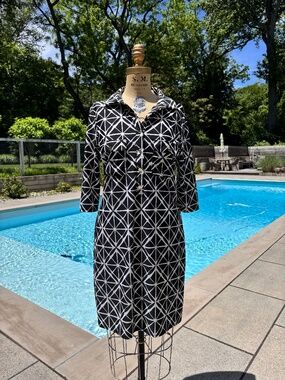 Jude Connally Black & White Geometric Shirt Dress Jude Cloth